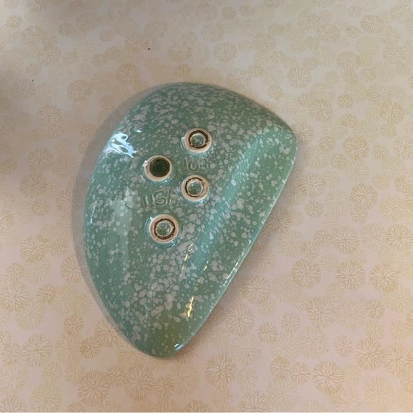 Vintage USA Ashtray , catch all jewelry dish trinket tray blue speckled atomic - Picture 7 of 9